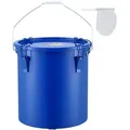 Produktbild: VEVOR Frittierfetteimer Ölentsorgungsbehälter, 22,7 L Frittieröleimer aus Karbonstahl mit Rostfreier Beschichtung, Öltransportbehälter mit Deckel, Filterbeutel zum Filtern von Heißem Speiseöl, Blau