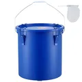 Produktbild: VEVOR Frittierfetteimer Ölentsorgungsbehälter, 22,7 L Frittieröleimer aus Karbonstahl mit Rostfreier Beschichtung, Öltransportbehälter mit Deckel, Filterbeutel zum Filtern von Heißem Speiseöl, Blau