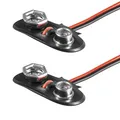 Produktbild: 2x Batteriehalter für 9V Block Akkuhalter Batterieclip lose Kabelenden 11446