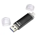 Produktbild: hama USB-Stick Laeta Twin schwarz 128 GB, 1 St.