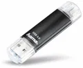 Produktbild: Hama 128GB USB-Speicherstick mit USB 3.2 & microUSB (2-in-1 USB-Stick, z.B. für Android Handy, Tablet, Computer, Notebook, PC, Laptop, MacBook, OTG, 40MB/s) Handy-Stick, Doppel Memory-Stick schwarz