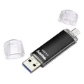 Produktbild: hama 124001 USB-Stick Laeta Twin schwarz 128 GB