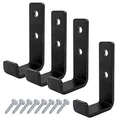 Produktbild: TSSS 4 Stück schwerlast Wandhaken 91 mm,J Form Garage Haken, Ladekapazität 70kg,Schwarz Universalhaken zum Schrauben,für Garage, Keller, Werkstatt