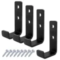 Produktbild: 4 Stück Ladekapazität 70kg schwerlast Wandhaken J Form SchwarzMetall Universa...
