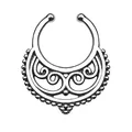 Produktbild: Piercingfaktor® Fake Piercing Universal Ring Septum Vintage Tribal Halbmond mit Ringen Nasen Lippen Helix Ohr Intim Tragus Nippel Hufeisen Horseshoe Lippenbändchen Silber