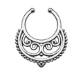 Produktbild: Taffstyle Nasenpiercing Fake Septum Septum Piercing Vintage Tribal Halbmond mit Ringen (Clip On Nasenpiercing im Ethno Design ohne echtes Piercing)