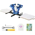 Produktbild: VEVOR Siebdruckpresse T-Shirt Siebdruckmaschine 4 Farben + 2 Stationen, T-Shirtpresse, Hitzepresse Transferpresse DIY Ausrüstung Drucker, Textildruck Kleidung, Kissenbezüge, Gepäckstücke usw.