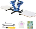 Produktbild: VEVOR 2 Stationen 4 Farben Siebdruckmaschine Siebdruck T-Shirt Textildruck DIY