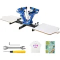 Produktbild: Vevor Siebdruckpresse T-Shirt Siebdruckmaschine 4 Farben + 2 Stationen, T-Shirtpresse, Hitzepresse Transferpresse diy Ausrüstung Drucker, Textildruck