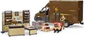 Produktbild: Bruder® Spielfigur Spielfiguren Set Nutzfahrzeuge bworld UPS Paketshop mit Figur 62250