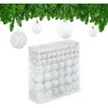 Produktbild: Relaxdays - Weihnachtskugeln Im 150er Set, Glitzernde, Matte & Glänzende Christbaumkugeln, Kunststoff, ∅ 3, 4 & 6 Cm, Weiß