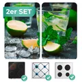 Produktbild: WENKO 2er Herd Abdeck Platten MOJITO Schneide Bretter Küchen Ablagen Cocktail