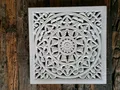Produktbild: Wandbild Wandhänger 3D Blumen Dekor Wanddeko Bild Holz Weiß 40x40x2cm