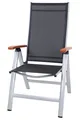 Produktbild: Klappsessel Elba S006-M17 silber-schwarz Aluminium Holzarmlehne Sun Garden