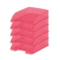Produktbild: Leitz Briefkorb Standard A4, 5er Pack, Briefablage in Premium-Qualität, Stapelbare Ablagefächer als Schreibtisch-Organizer, Kombinierbar mit Plus-Serie, Rot Frost, 52270026
