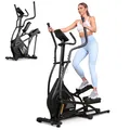 Produktbild: Hop-Sport Crosstrainer HS-140CF Rock - Crosstrainer für Zuhause mit Magnetwiderstand, 32 Widerstandsstufen & Pulssensoren - Faltbarer Ellipsentrainer App kompatibel, bis 120kg belastbar