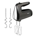 Produktbild: Tefal Power Mix Silence Handmixer, 600 Watt, variabler Geschwindigkeitsregler, Turbo- und Auswurf-Funktion, extrem leiser Motor, Handrührgerät inkl. 2 Rührbesen und 2 Knethaken, grau, HT650E38
