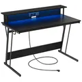 Produktbild: VASAGLE Gaming Schreibtisch schwarz rechteckig, C-Fuß-Gestell schwarz 120,0 x 60,0 cm
