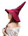 Produktbild: Leonardo Carbone® Hexenhut Agata - Hexenkostüm, Mittelalter Kleidung Kopfbedeckung, Halloween Kostüm Damen, Witcher Hat, Zauberer Hut, LARP-Kleidung, Karneval, Cosplay - 100% Wolle Rot