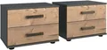 Produktbild: Wimex Nachttisch Stockholm, Nachtkommode 52cm breit, Made in Germany, Industrial Look, 2 Höhen zur Auswahl, einzeln oder im 2er Set