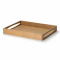 Produktbild: Continenta Tablett mit Griffen Serviertablett Holztablett Eichenholz 49 x 35 cm