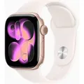 Produktbild: APPLE Watch Series 11 GPS 46mm Roségold Aluminium Case mit Hellrosa Sportarmband - M/L