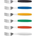 Produktbild: 6er Set Giesser Messer Besteck Gabel Essgabel Steakgabel - Bunt, alle Farben - Schwarz/Blau/Gelb/Grün/Rot/Weiß