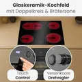 Produktbild: Bomann® Herd-Kochfeld-Kombination | 60cm | Grill und Heißluft | 9 Funktionen | Herd Backofen mit Glaskeramik-Kochfeld | Herdset EHBC 7938 - Schwarz