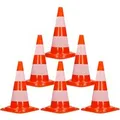 Produktbild: ECD Germany 6Er Verkehrskegel Pylone 47cm Orange-Weiß 2 Reflektierenden Streifen