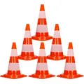 Produktbild: 6 Stück Verkehrskegel Pylone 47 Cm, Orange-weiß, Verkehrsleitkegel Mit 2 Reflektierenden Streifen, Stapelbar & Flexibel, Warnleitkegel Warnkegel Leitkegel Verkehrshütchen Markierungskegel - Ecd Germany