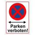 Produktbild: Pubblimania Absolutes Halteverbot! | Parken verboten! Schild 3mm Aluminium Alu-Verbundplatte Parkverbots-Warnschild (Cm 30x40)