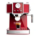 Produktbild: Cecotec Express-Kaffeemaschine Power Espresso 20 Tradizionale Light Red, 1350 W, Espresso und Cappuccino, 20 Bar und Thermoblock, Dampfdüse, Manometer, Vintage-Design, 1,5 Liter Kapazität