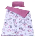 Produktbild: Babylux Kuscheldecke 100 x 150 cm Decke Babydecke Kinderdecke Bettdecke Groß Kissen Minky XXL (125. Elefanten Rosa mit Kissen)