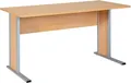 Produktbild: MÖBELPARTNER Schreibtisch buche rechteckig, Kufen-Gestell silber 140,0 x 65,0 cm