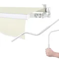 Produktbild: paramondo Gelenkarmmarkise Easy Balkonmarkise Sonnenschutz Terrasse, Vollständig zusammengebaut, Kurbelbedienung, 2,95 x 2 m (Breite x Ausfall), Uni Hellbeige