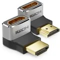 Produktbild: HDMI Adapter Stecker Verbinder 90°/270° Gewinkelt ALU 8K@60Hz 4K@120Hz ARC HDR10