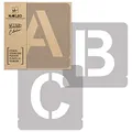 Produktbild: NAKLEO Alphabet Malschablonen Set 42 Stück, 5 cm Buchstaben & Zahlen Modern Sans Capital Schriftart, Wiederverwendbare Kunststoff Stencil, DIY Handwerk Holz Möbel Wand Dekoration