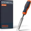 Produktbild: Presch Stechbeitel 20mm - Profi Stemmeisen mit 25° Keilwinkel - Perfekt geschliffen für sofortigen Einsatz - Robuste Metall-Schlagkappe für dauerhafte Nutzung - Ergonomischer Griff für sicheren Halt