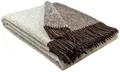 Produktbild: STTS International Wolldecke 100% Schurwolle Wohndecke in versch. Farben 140 x 200 cm Tagesdecke Schurwolldecke Woll-Plaid Tirol (Braun-Cremeweiß (Double face), 140 x 200 cm)