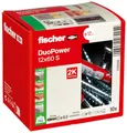 Produktbild: fischer DuoPower 12 x 60 S, Universaldübel mit Sicherheitsschraube, 2-Komponenten-Dübel, Kunststoffdübel zur Befestigung in Beton, Ziegeln, Stein, Gipskarton uvm., 10 Dübel + 10 Schrauben