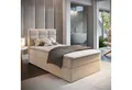 Produktbild: Masseno Boxbett GLOS 100x200 cm mit Bonell Matratze und Topper, Einzelbett, Jugendbett, Polsterbett mit Kopfteil, Boxspringbett