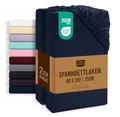 Produktbild: Utopia Bedding - 2er Set Spannbettlaken 90x200cm - Marineblau - Oeko-Tex Zertifiziertes - Gebürstete Mikrofaser Spannbetttuch - 35 cm Tiefe Tasche