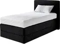 Produktbild: Boxspringbett, schwarz, B:135cm L:205cm, Microvelours (100% Polyester), WESTFALIA SCHLAFKOMFORT, Komplettbetten, Boxspringbett, wahlweise mit Kaltschaum-Topper