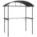 Produktbild: vidaXL Grillpavillon, Grillüberdachung mit Seitenregalen, BBQ Pavillon Stahlrahmen, Gartenpavillon Grillzelt, Anthrazit 220x115x230cm Stahl