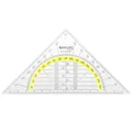 Produktbild: Westcott Geometriedreieck 14 cm | Transparentes Geometrie-Dreieck aus Kunststoff mit gelber Skala | Technische Skala & Winkelmesser für Schule, Uni oder Büro | E-10130 00