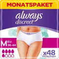 Produktbild: Always Discreet Inkontinenz Pants Gr. M, Normal, 48 Höschen (4 x 12 Stück)