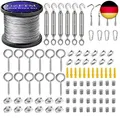 Produktbild: 95Pcs Drahtseil, Edelstahl Stahlseil mit Ösen Haken PVC-ummantelt Edelstahlseil