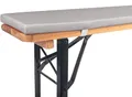 Produktbild: TexDeko® Bierbankauflage gepolstert 220x25x2cm waschbar mit Reißverschluss für Bierzeltgarnitur Härtegrad Mittelhart RG23 Bequeme Bankauflage zum selber aufziehen (Grau)
