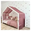Produktbild: Baby Fancyroom Betthimmel Premium Hausbett Himmel aus Tüll, Betthimmel für Kinderbett, Baldachin, gekräuselt rosa 340 cm