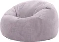 Produktbild: icon Klassischer Sitzsack Bean Bag Kingston, Cord Kuschelstuhl Sitzsäcke Für Das Wohnzimmer, Lila - Hergestellt in Deutschland